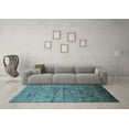 thumbnail image 3 of Ahgly Company Indoor Square Oriental Light Blue Industrial Area Rugs, 3' Square, 3 of 4