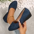 thumbnail image 6 of YLYL Women's Ballet Shoes Pointed Toe Wedge Heel Fashion Casual Slip on Business Office Work Shoes, 6 of 8