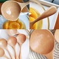 thumbnail image 4 of 6x Small Wooden Spoons 2 Pcs Wooden Soup Ladle Long Handle Large Spoon Wood Scoop Kitchen Serving, 4 of 5