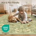 thumbnail image 4 of ODIKA 8'x10' Washable Area Rug Long Songbird Sage Motif Featuring Delicate Leafy Borders Bathroom for Living Room, Under Sectional, Family , Durable, Non-Slip, 4 of 7