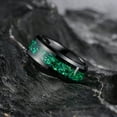 thumbnail image 2 of King Will Mens Black Tungsten Wedding Bands Green Meteorite Inlay 8mm High Polished Beveled Edge Engagement Ring for Couples Comfort Fit, Size 7, 2 of 7