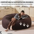 thumbnail image 4 of Bean Bag Chair 6FT,  Large Memory Foam Filled Chair for Adults and Teens, Soft Sofa with Removable Flannel Cover, Round Couch for Living Room Bedroom College Dorm, 4 of 8