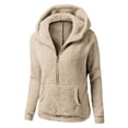 thumbnail image 2 of Womens Zip Up Hoodies Lightweight Fleece Lined Fall Winter Coats Comfy Warm Plus Size Jackets With Pockets, 2 of 5