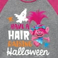 thumbnail image 3 of Trolls - Have A Hair Raising Halloween Poppy - Toddler & Youth Girls Raglan Graphic T-Shirt, 3 of 5