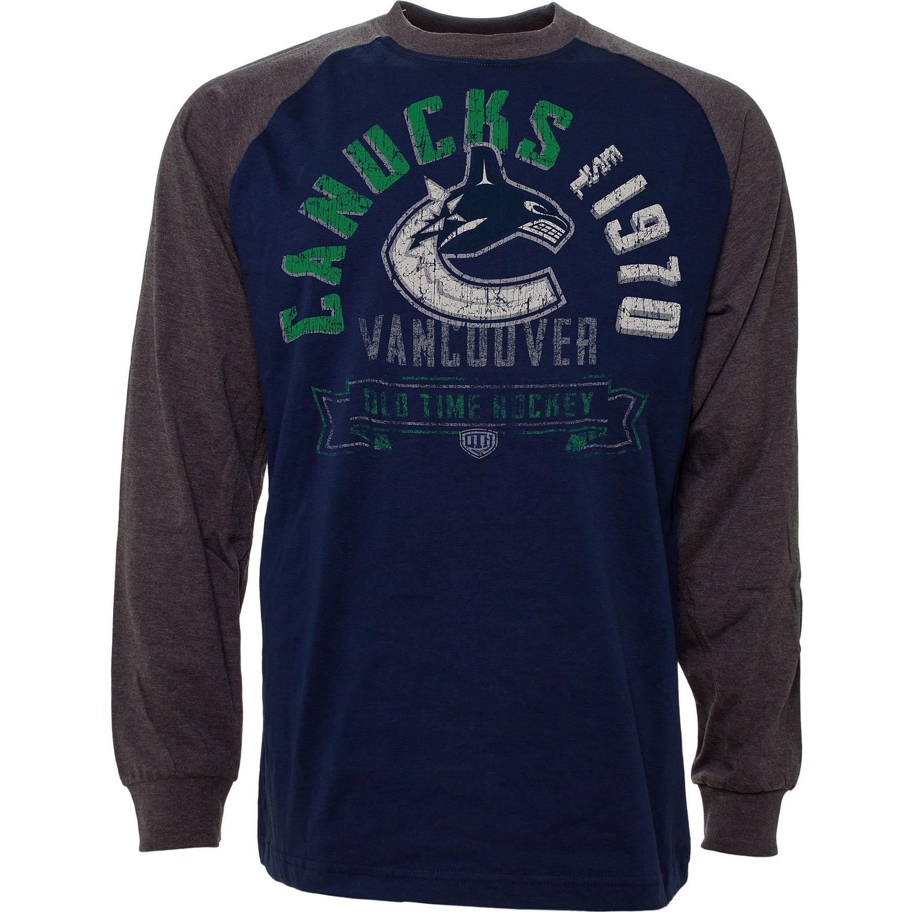 Vancouver Canucks Cannon Raglan Long Sleeve Jersey T-Shirt - Old Time ...