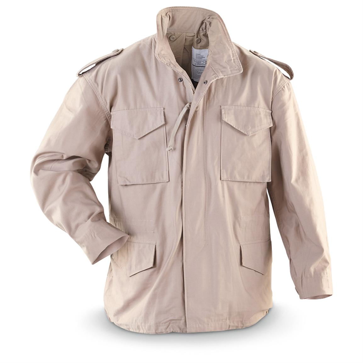 Alpha Industries M-65 Water-Repellent Field Jacket. Made In The USA.  Available in All Sizes and Colors. (XS, Khaki)