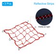 thumbnail image 3 of Uxcell Bungee Cargo Net 3 Pack Elastic Motorcycle Luggage Straps 15.7" x 15.7" Red, 3 of 5