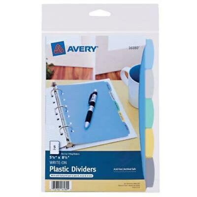 24pc Avery 16180 5 1 2 X 8 1 2 5 Tab Multi Color Write On Plastic Dividers Walmart Com Walmart Com