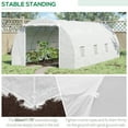 thumbnail image 4 of Outsunny 20' x 10' x 7' Walk-In Tunnel Greenhouse with Zippered Door & 8 Mesh Windows, Large Garden Green House Kit, Galvanized Steel Frame, White, 4 of 9