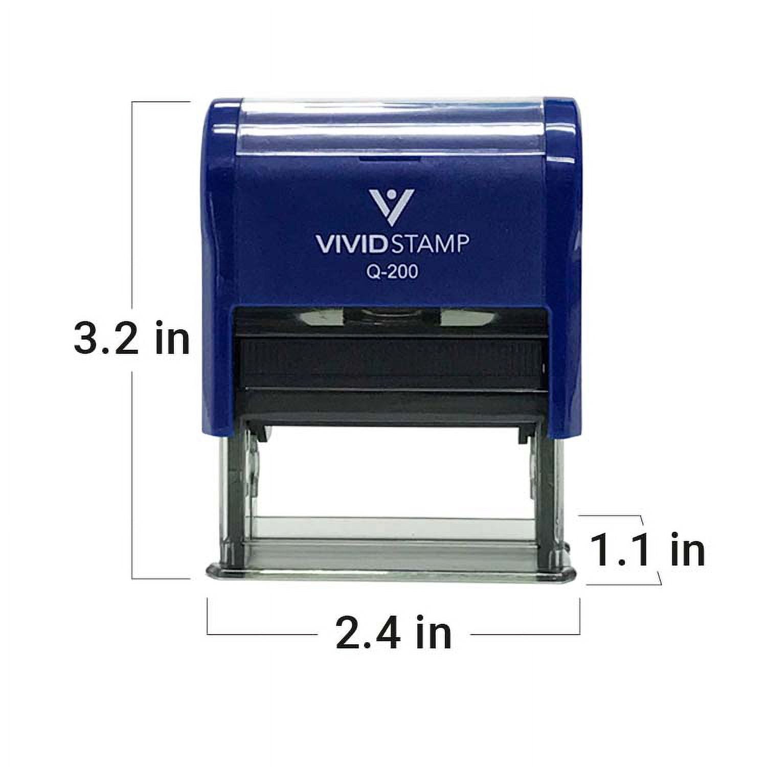 All Quality Rush Order Self-Inking Rubber Stamp | Business and Packaging Stamps (Blue Ink) - Q-200