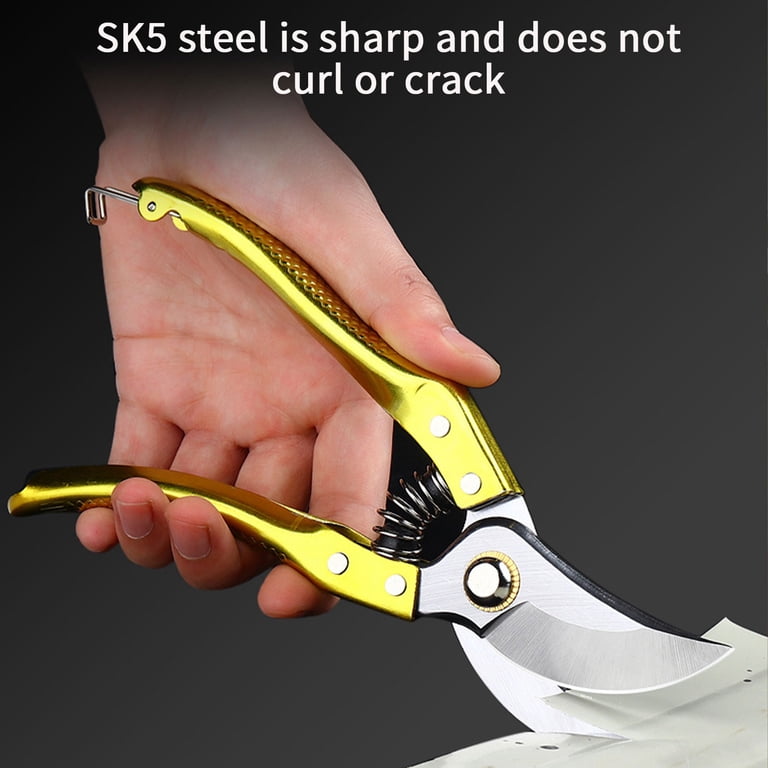 SPEEDWOX Bypass Pruner Set - 6 Inch & 8 Inch Garden Shears With Leather Case - 65 Mn-Steel Blades