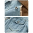 thumbnail image 4 of Men's Warm Sherpa Lined Denim Jacket Button Pockets Classic Trucker Outerwear Blue 3XL, 4 of 8
