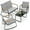 4 PCS-Rocking-Gray, variant on Asofer 3 Pieces Rocking Sets,Bistro Patio Furniture with 2 Outdoor Rocking Chairs and 1 Glass Coffee Table for Porch Deck Lawn,Poolside, Porch, Lawn