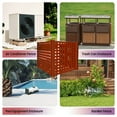 thumbnail image 4 of 3 Panel Wooden Fence, Privacy Screen, 32.7in x 37in, Trash Can Fence, Hide Air Conditioner Units, Trash Cans, Pool Equipment, Brown, 4 of 8