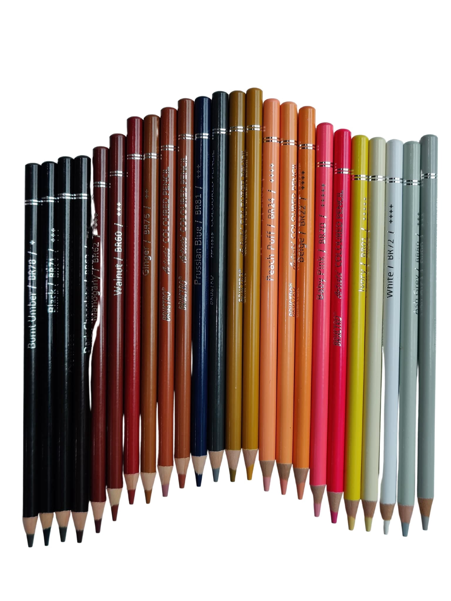 Brustro Artists' Coloured Pencils Skin Tone Set Of 24 (In Elegant Tin Box)
