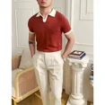 thumbnail image 5 of Polo de estilo japonés de moda para hombre, nuevo polo estándar de verano 2023, mangas cortas, colores sólidos, informal, cómodo, ajuste holgado, 5 of 5