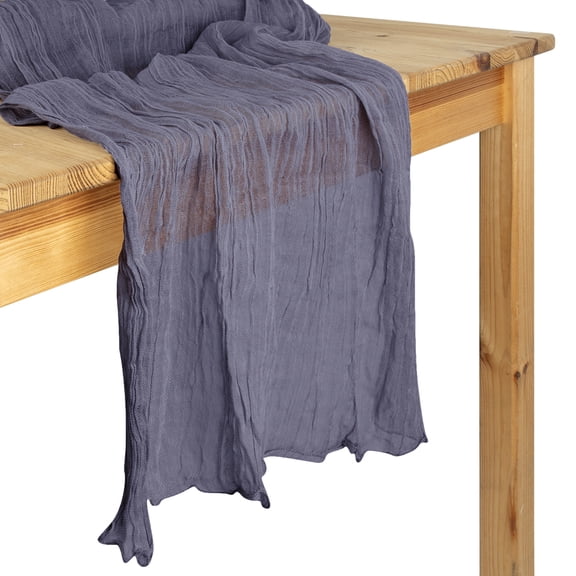 Koyal Wholesale Gauze Cheesecloth Table Runner Fabric Netting Sheer Tablecloth, Charcoal Gray