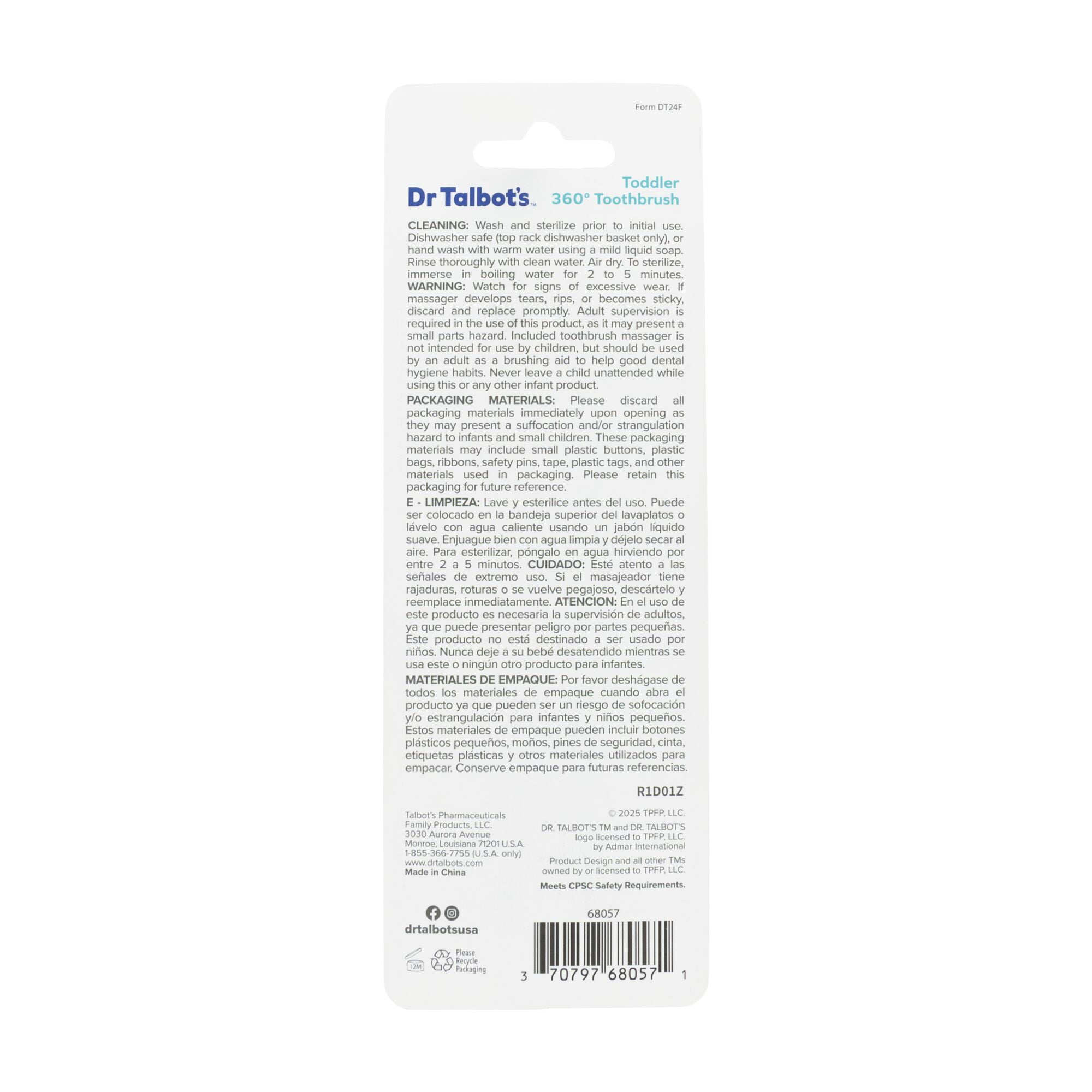 Dr.Talbot's 2pk 360 Baby Toothbrush, Blue/Green