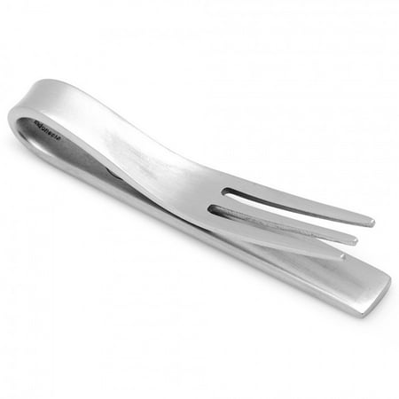 Ox and Bull Mens Stainless Steel Tavola Fork Designer Formal Fashion Tie Clip