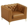thumbnail image 6 of BLAZANT 40” Chesterfield Single Sofa, Upholstered Faux Leather Accent Chair, High Resilience Single Vintage Tufted Couch with Deep Seats & Metal Legs, Mid Century Modern for Living Room, 6 of 7