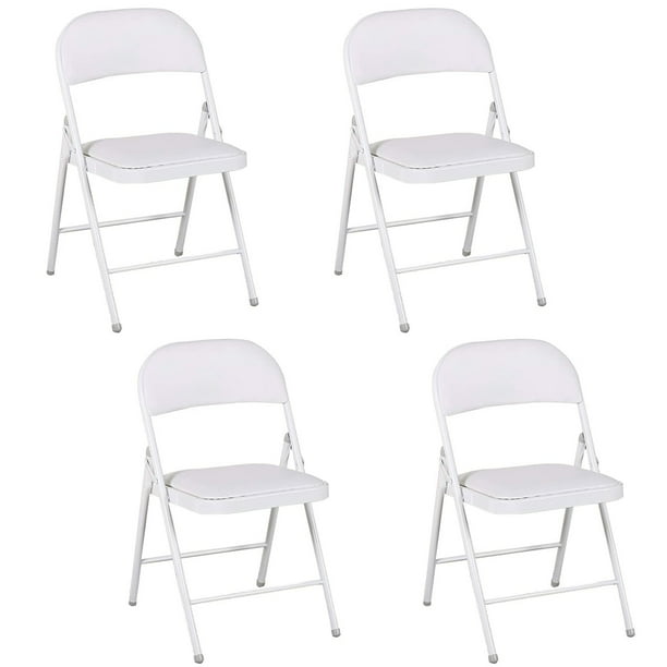 Vebreda Vinyl Folding Chair (4 Pack), White