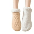 thumbnail image 5 of FAIWAD Toddler Fleece Knit Slipper Socks Unisex Boys Girls Warm Sherpa Lined Non Slip Indoor Floor Socks, 5 of 9