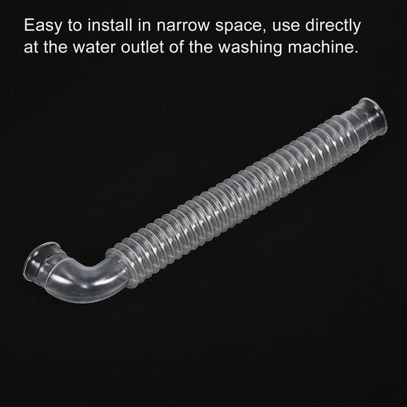 BCLONG Washing Machine Drain Hose, 15mm ID 165mm Length Elbow Corrugated Pipe White