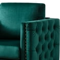 thumbnail image 3 of Accent Chair with Pillow Back and Button Tufted Design, Green, 3 of 5