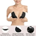 thumbnail image 3 of LELINTA Adhesive Bra, 1/2 Pack Breathable Strapless Push Up Sticky Bra Backless Reusable Invisible Silicone Bra for Women, 3 of 8