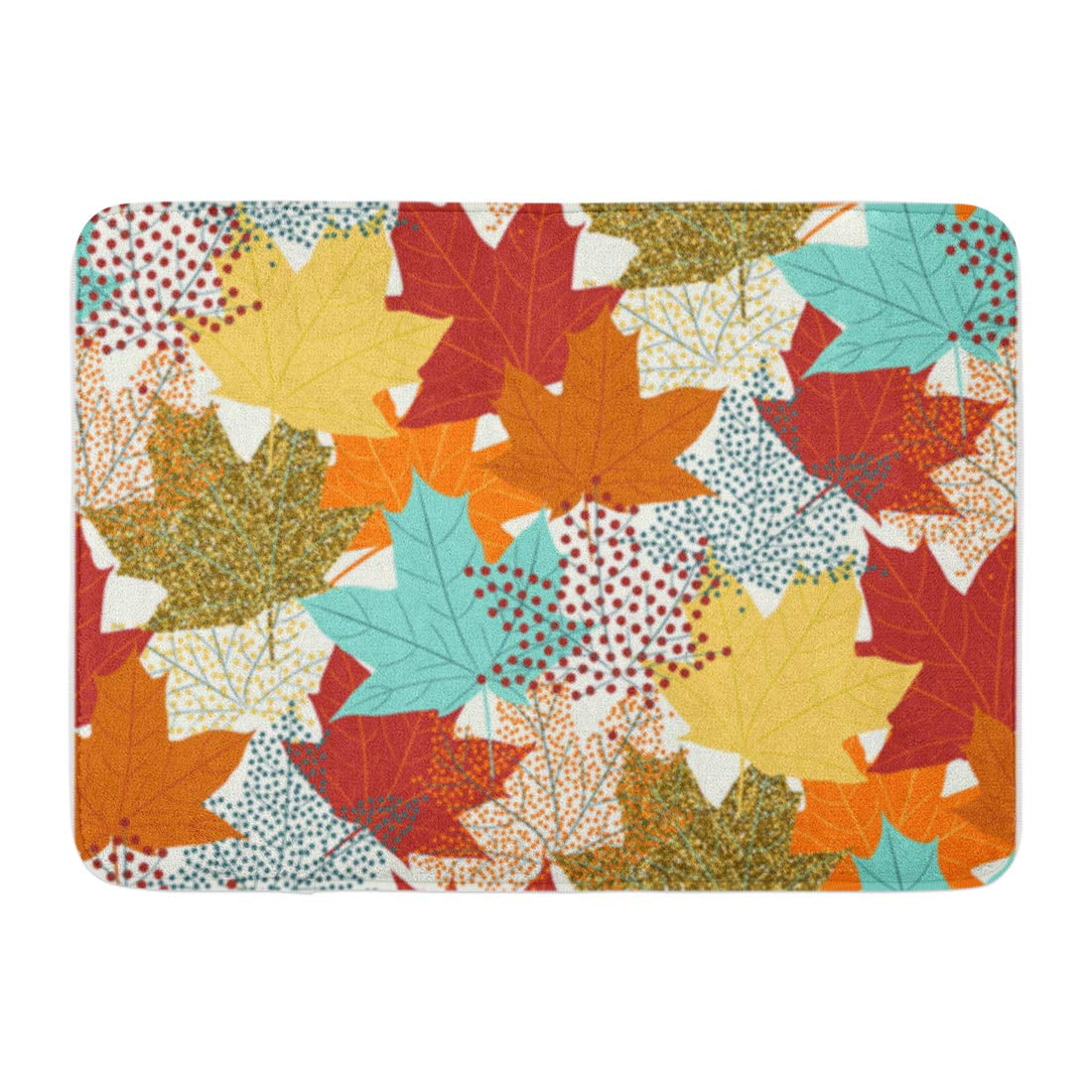 LADDKE Red Thanksgiving Fall Maple Leaves Orange Pattern Autumn Leaf
