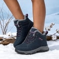 thumbnail image 2 of Rokment Women's Fleece Lined Hiking Trekking Boots Winter Warm Waterproof Comfortable Lace up Non Slip Outdoor Running Walking Climbing Work Ankle Booties, 2 of 4