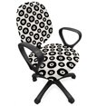 thumbnail image 1 of Geometric Office Chair Slipcover, Disc Shaped Sketchy Jumble Circles Grunge Hand Drawn Abstract Design, Protective Stretch Decorative Fabric Cover, Standard Size, Charcoal Grey Coconut, by Ambesonne, 1 of 5