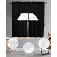 thumbnail image 2 of Black Swag Kitchen Curtains Sets for Windows 24 Inch Length, Solid Color Farmhouse Black Short Window Curtain Panels Swags Valances and Tiers 3 Piece Set for Cafe/Dining Room, 2 of 5