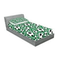 thumbnail image 2 of Ambesonne Soccer Fitted Sheet & Pillow Sham Set, Popular Sports Motif, Twinxl, Green Black White, 2 of 2