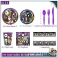 thumbnail image 5 of Vajilla desechable para fiesta de cumpleaños con temática de Halloween, Pesadilla antes de Navidad, platos para niños, globos, pancartas, suministros, 5 of 5