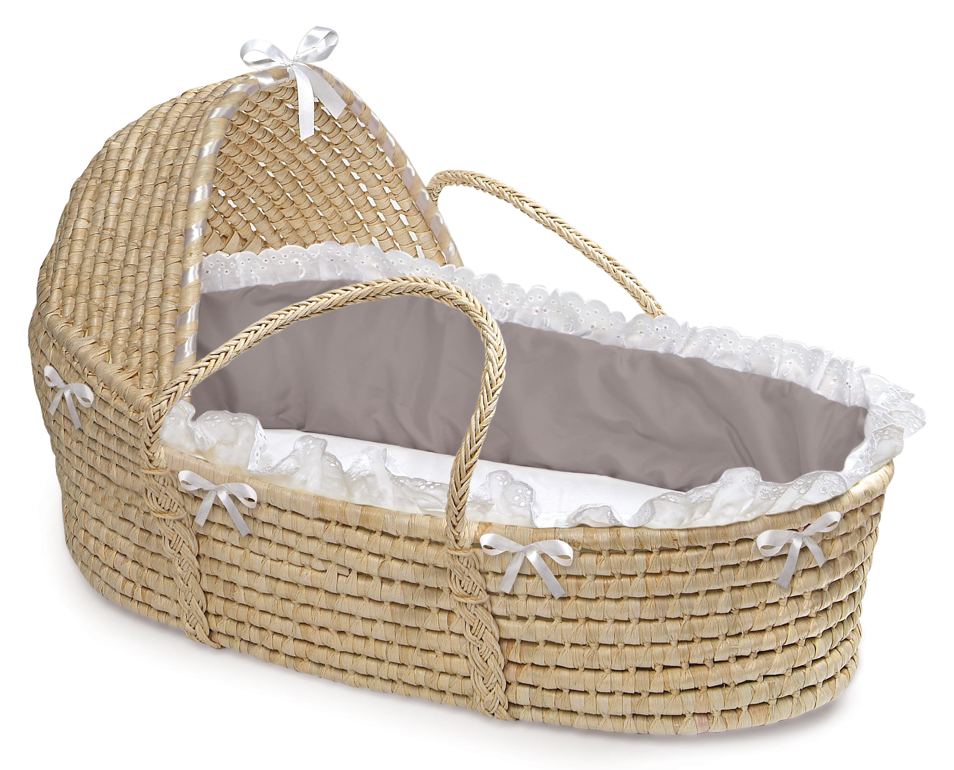 obaby padded wicker moses basket with mattress