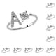 thumbnail image 3 of Minnieouse Anillo abierto con letras mayúsculas de cobre, anillos elegantes reutilizables para interiores y exteriores, joyería de maquillaje Carta a 10piezas, 3 of 6