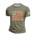thumbnail image 4 of 250th Anniversary USA Shirts for Men Short Sleeve T Shirts Loose Red White and Blue Print Pullover 4th of July Celebration Party Tops Independence Day Patriotic Crew Neck Tees Army Green 3XL, 4 of 5