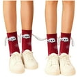 thumbnail image 4 of Unisex 3D Cute Socks Magnetic Holding Hand Holiday Socks Gift Stockings for Lover, Family, Friends Red Free Size, 4 of 5