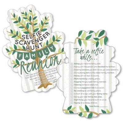 Family Tree Reunion - Selfie Scavenger Hunt - Family Gathering Party Game - Set of