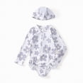 thumbnail image 4 of TOWED22 Long Sleeve One Piece Ruffle Swimsuit for Toddler Girls Baby Girl Rashguard Shirt with UPF 50+ Sun Protection White,5-6 Y, 4 of 9
