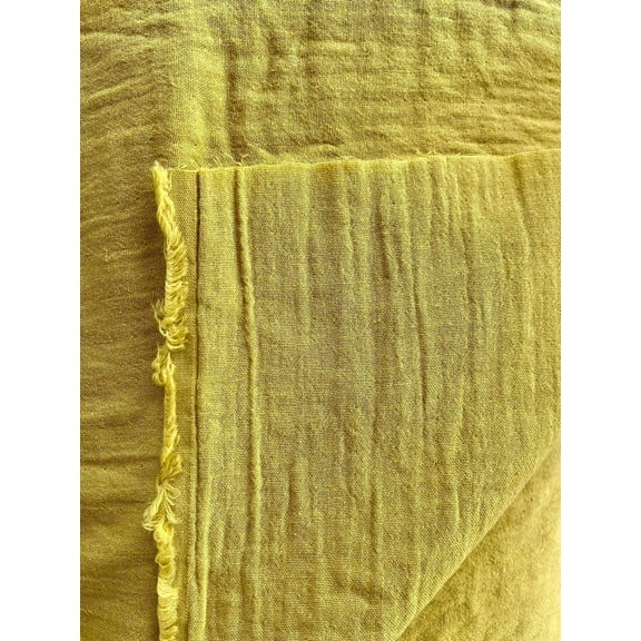 Kokka - Yellow Mustard - 100% Cotton - Triple Washed Double Gauze - Japanese Fabric