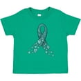 thumbnail image 3 of Inktastic Ovarian Cancer Awareness Teal Ribbon Made of Hearts Boys or Girls Toddler T-Shirt, 3 of 5