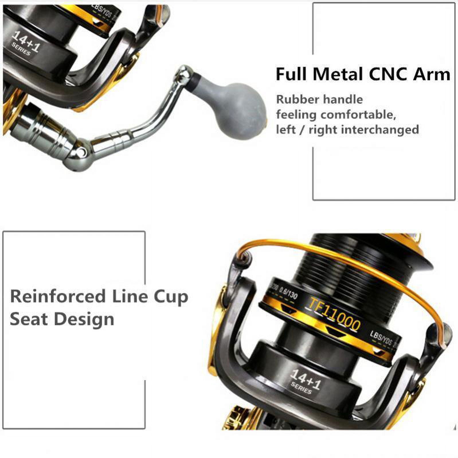 11000 Series Saltwater Metal Spinning Fishing Reel Large Sea Fishing Reels 55LB