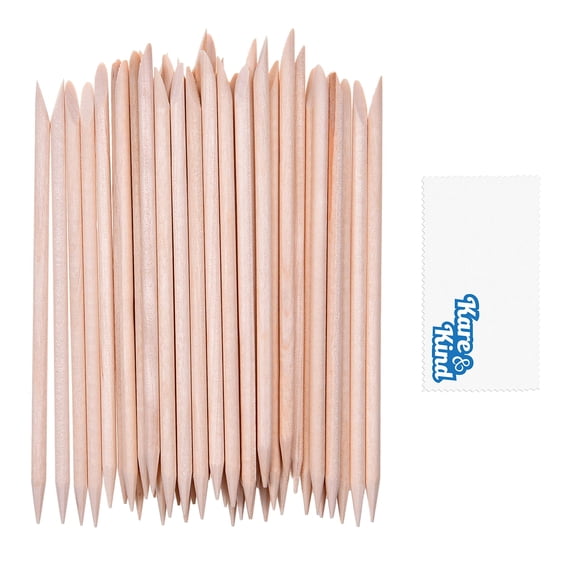 Kare & Kind 100x Palitos de Uñas de Madera Naranja de Doble Cara - Limpiador Removedor de Cutículas - Manicura Pedicura DIY - Salón de Manicura en Casa - Para Principiantes y Técnicos Profesionales de