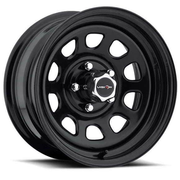 Vision 84 D Window 16x8 5x4.5" +0mm Gloss Black Wheel Rim 16" Inch