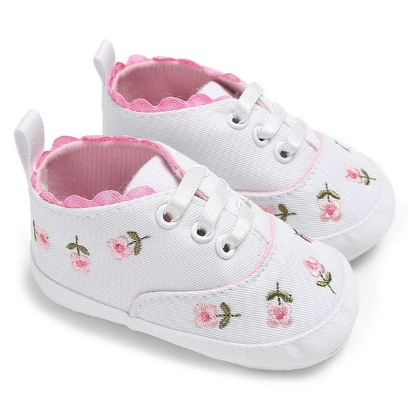 Zapatos De Bebé Niña Encaje Floral Bordado Suave Elástico Vendaje Zapatos De Bebé Para Diario Eigraketly BA001403-04
