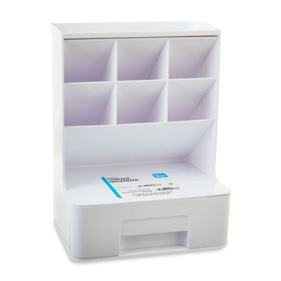White Tall Organizer Plastic Desktop Organizer