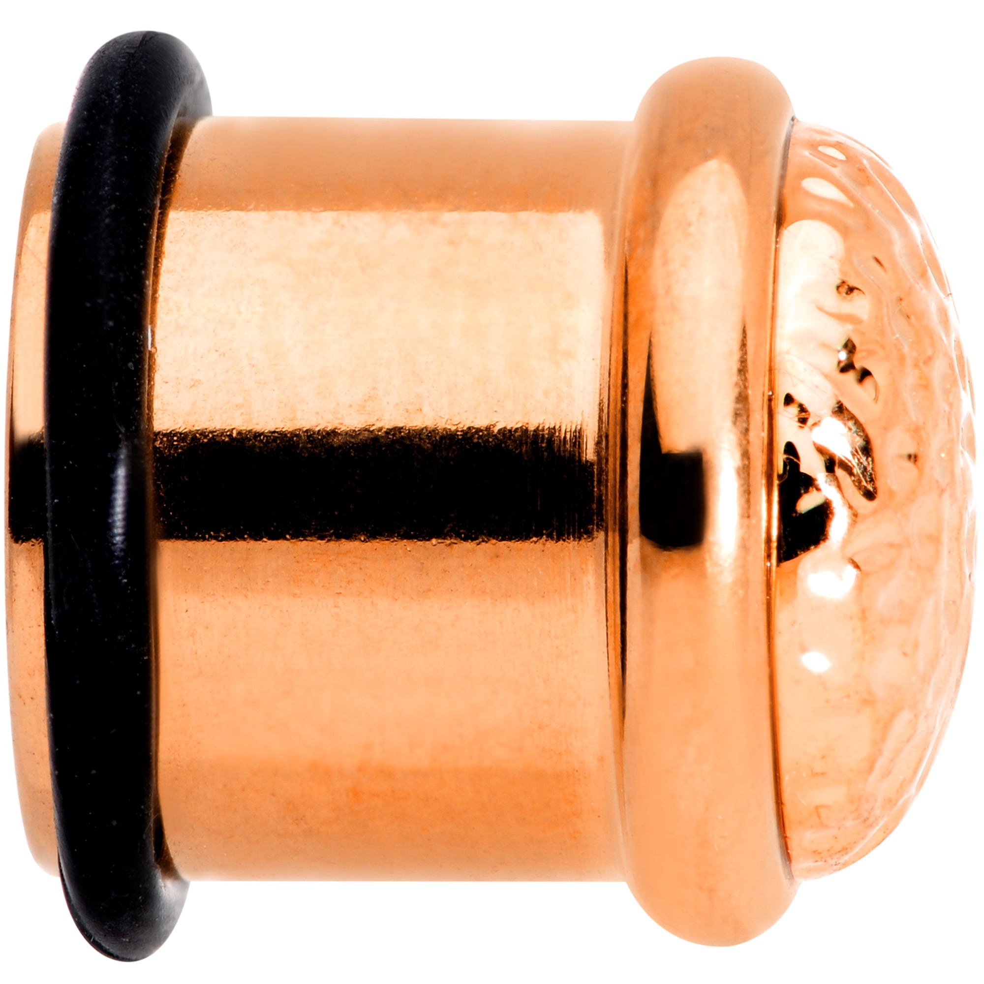 Body Candy 00G 2Pc Ear Plugs Plated Steel Hammered Finish Rosy Single Flare Ear Plug Gauges Set of 2 10mm