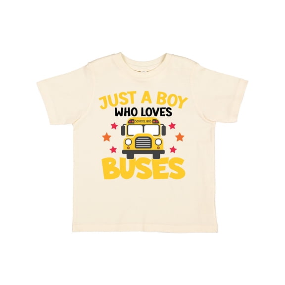 Inktastic Just a Boy Who Loves School Buses Boys Toddler T-Shirt